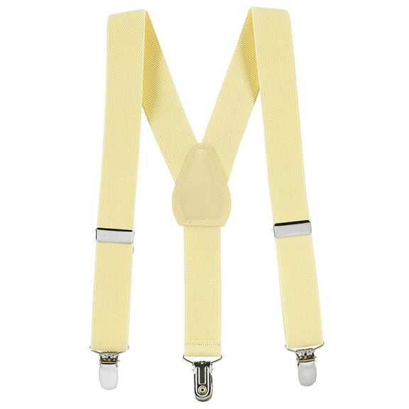 Hold’em Suspender for Kids Boy Polished Clip Genuine Leather Crosspatch - Banana