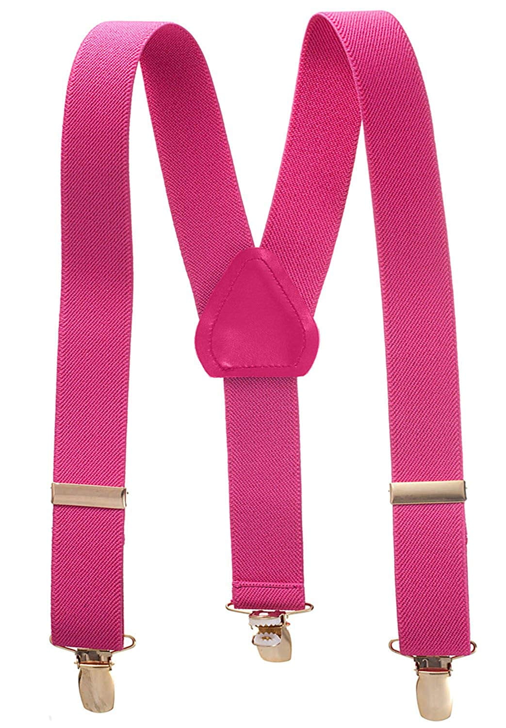 Hold’em Suspender for Kids Boy Polished Clip Genuine Leather Crosspatch - Fushia