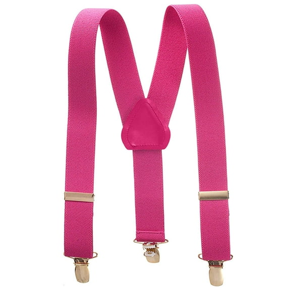 Hold’em Suspender for Kids Boy Polished Clip Genuine Leather Crosspatch - Fushia