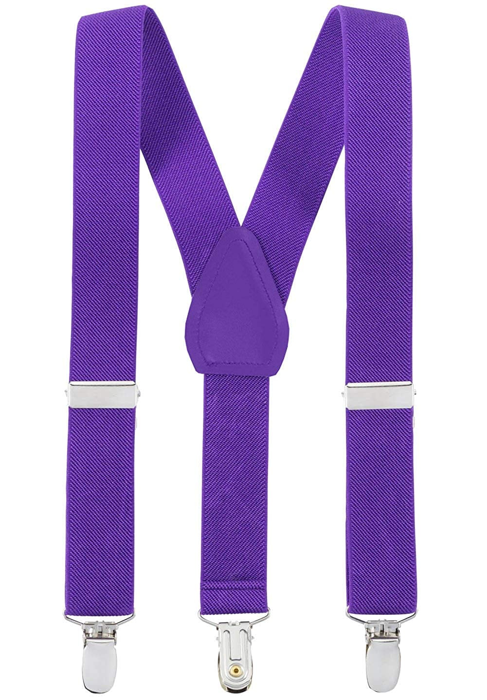 Hold’em Suspender for Kids Boy Polished Clip Genuine Leather Crosspatch - Purple