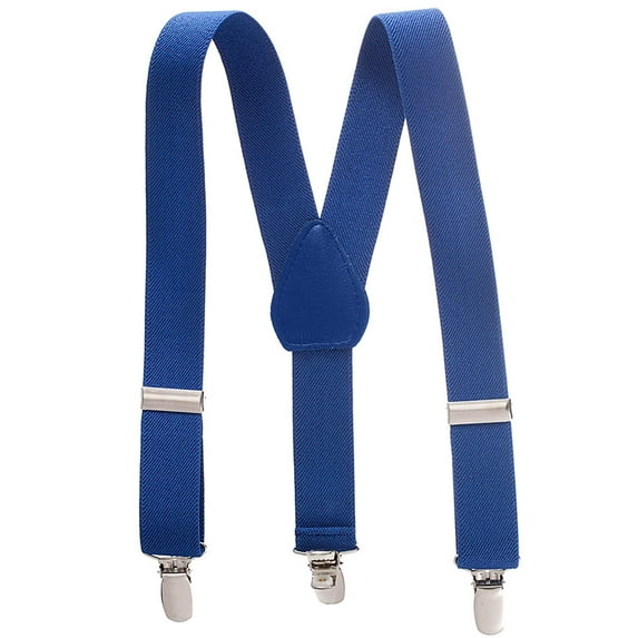 Hold’em Suspender for Kids Boy Polished Clip Genuine Leather Crosspatch - Royal