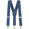 thumbnail image 1 of Hold’em Suspenders for Boys and Baby-Leather Metal Clip - Denim Blue (30"), 1 of 7