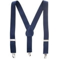 thumbnail image 1 of Hold’em Suspenders for Boys and Baby-Leather Metal Clip - Navy Blue (26"), 1 of 7