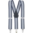 thumbnail image 1 of Hold’em Suspenders for Boys and Baby-Leather Metal Clip - Navy and White Striped (30"), 1 of 7