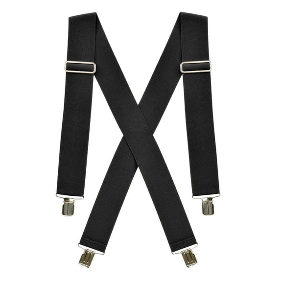 Hold’em Suspenders for Men Heavy Duty for Big and Tall Adult - Black - 2X