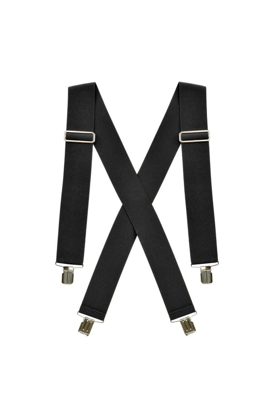 Hold’em Suspenders for Men Heavy Duty for Big and Tall Adult - Black - 2X