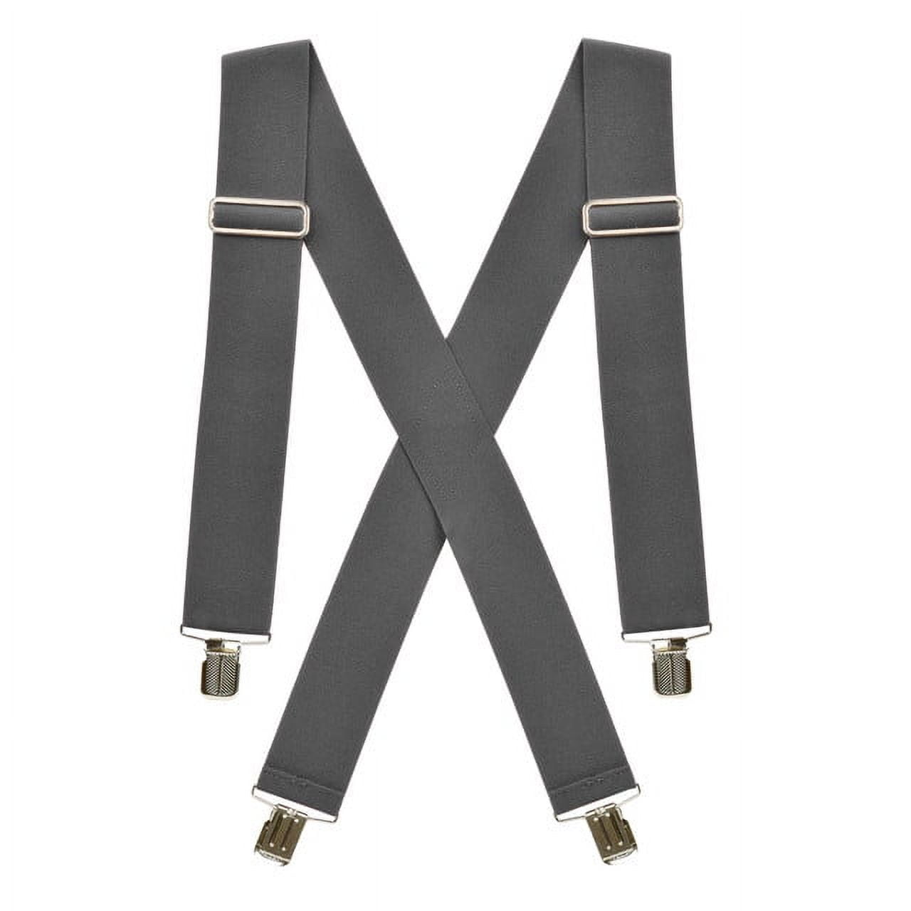Hold’em Suspenders for Men Heavy Duty for Big and Tall Adult - Grey - 1X