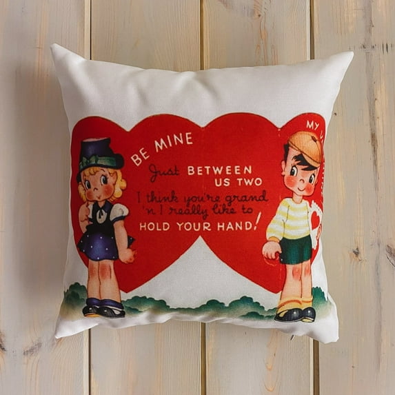 Hold my Hand Vintage Valentines | Pillow Cover | Throw Pillow | Valentines Day Gifts for Her | Valentines Day | Room Decor | Love You