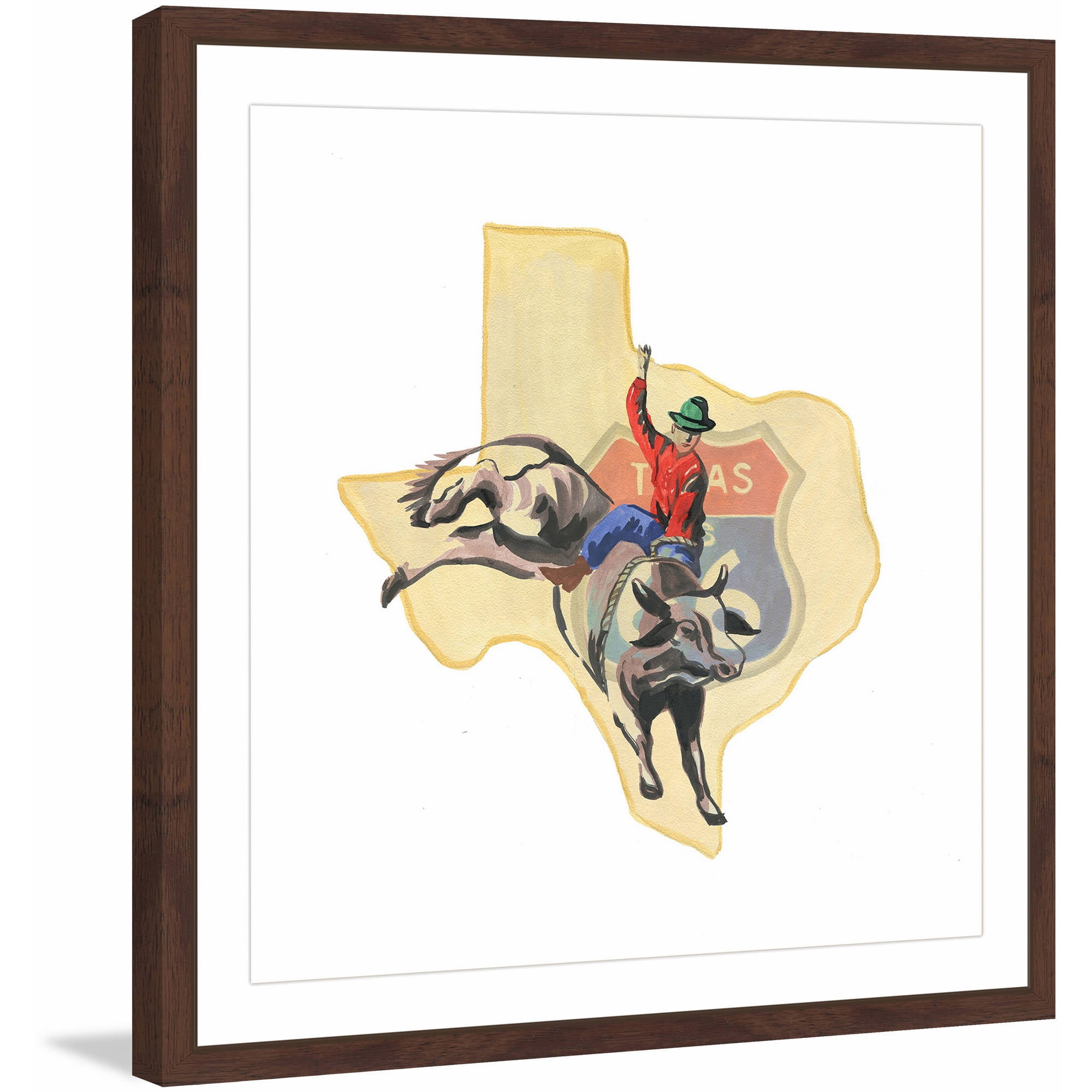 "Hold on Texas" Framed Painting Print
