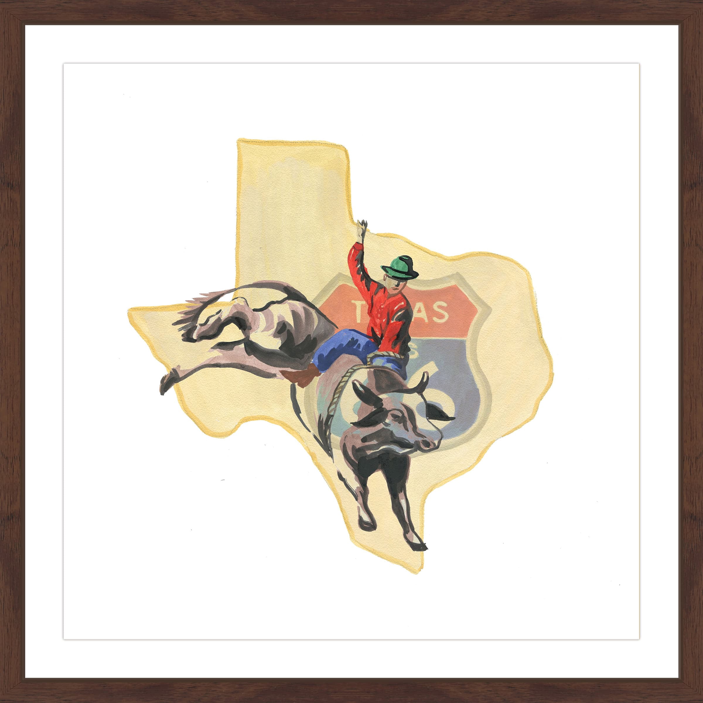 "Hold on Texas" Framed Painting Print