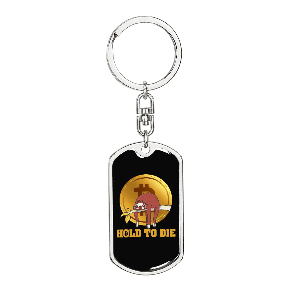 Hold to Die Crypto Stainless Steel or 18k Gold Premium Swivel Dog Tag  Keychain - Walmart.com