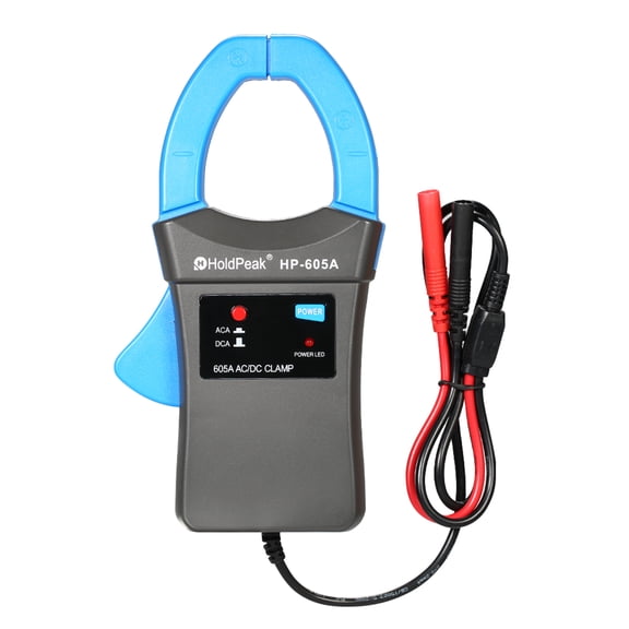 HoldPeak 600A DC/AC Current Clamp Adapter Clamp-On Meter with Test Probes (1.77 inches / 45 mm Jaw)