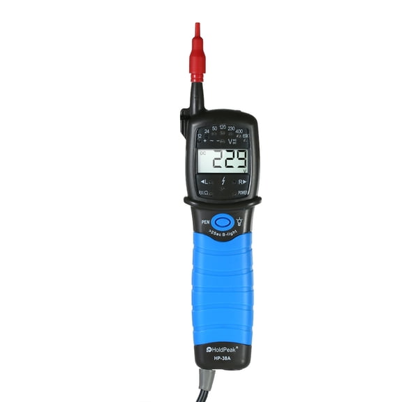HoldPeak HP-38A Digital LCD AC/DC Voltage Tester, 12-690V Auto-range Detector with Continuity, Phase Rotation and LCD Display