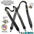 thumbnail image 1 of HoldUp Suspender Company makes these Pewter Grey Satin Finished Formal Series 1" wide Suspenders X-back with silver no-slip clips, 1 of 4