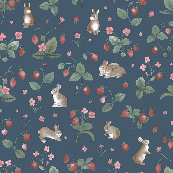 Holden Décor Bunnies & Berries Textured Wallpaper