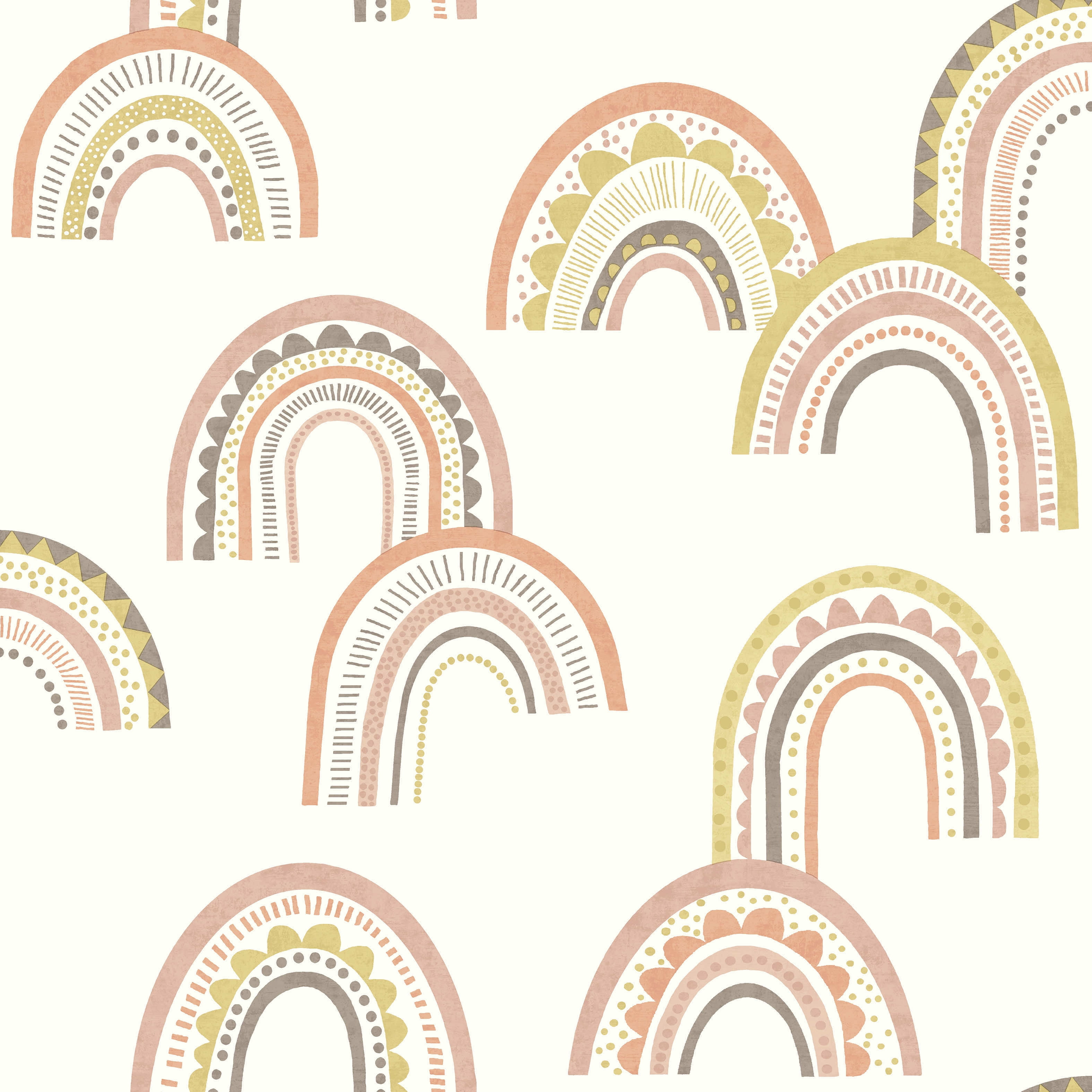 Boho Rainbow Blush and Orange Non-Pasted Kids' Wallpaper