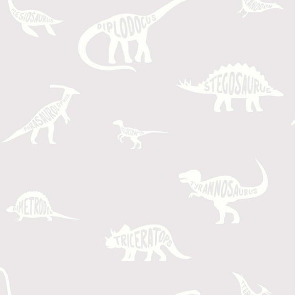 Holden Decor Dinosaur Dictionary Gray Non-Pasted Wallpaper (Covers 56 sq. ft.)