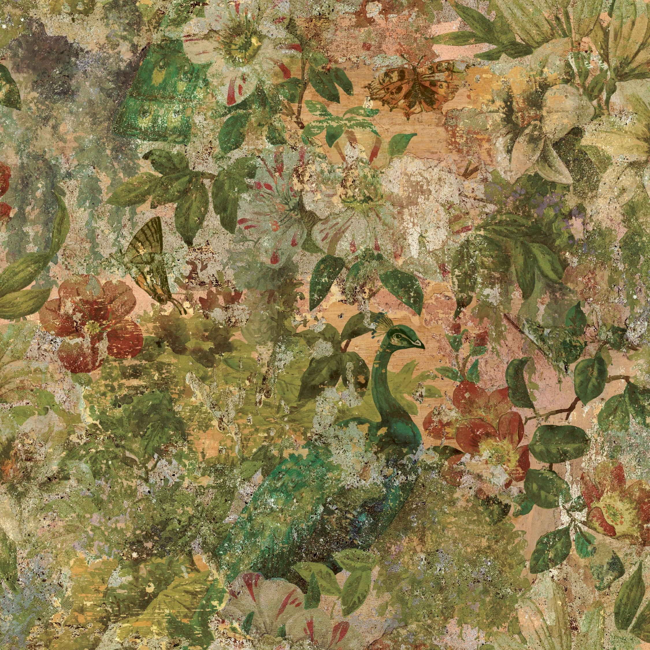 Holden Decor Vintage Floral Peacock Non-Pasted Wallpaper (Covers 56 sq. ft.)