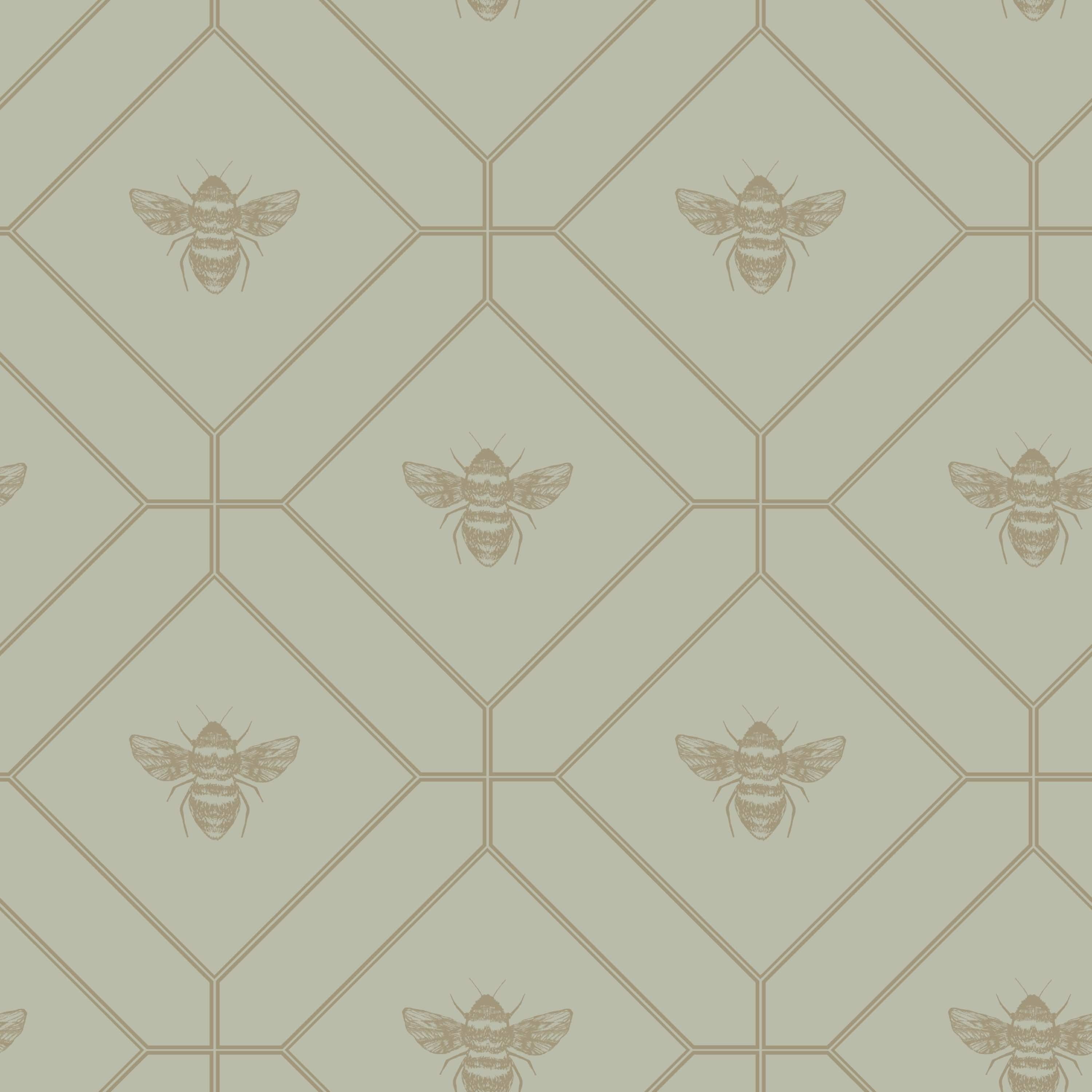 Holden Honeycomb Bee Geometric Non-Pasted Wallpaper  396in x 20.8in Green