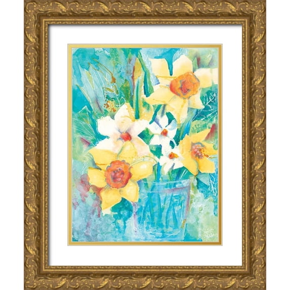 Holden, Jennifer 15x18 Gold Ornate Wood Framed with Double Matting Museum Art Print Titled - Spring Bouquet