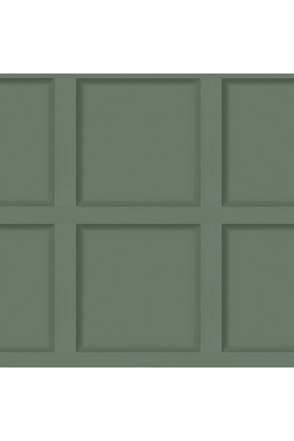 Modern Faux Wood Panel Non-Pasted Wallpaper - 396 in x 20.8 in Sage Green