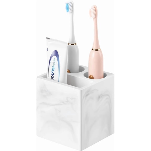 Holder, 3 Slots  Drying  Brush Holder for Bathroom, Diatomite Electric  Brush and  Organizer for Bathroom Kitchen  Countertop, Marble White
