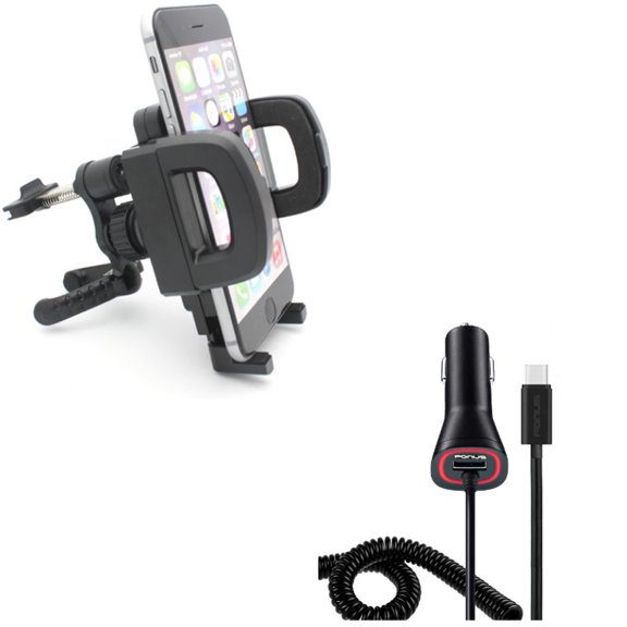 Holder Air Vent Car Mount w Power Type-C Quick Charger Y3W for Blackberry Key2, KEYone, LE - BLU G9, Vivo XI Plus 5 - CAT S61 S48c - Coolpad Legacy - Essential Phone (PH-1) - Google Pixel XL