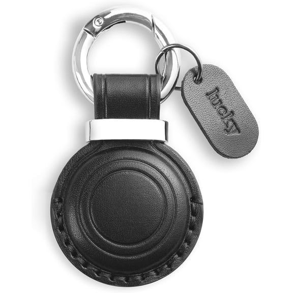 Holder Compatible with AirTag - Secure Case Cover Key Ring Chain Fob Accessories Intended for Air Tag - Black
