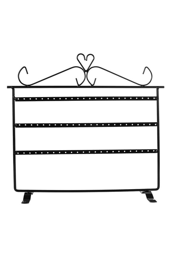 Holder Jewelry Earrings Earring Display Organizer Stand 3 Necklace Bracelet Tree Metal Hanger Ear Base Tabletop Stud