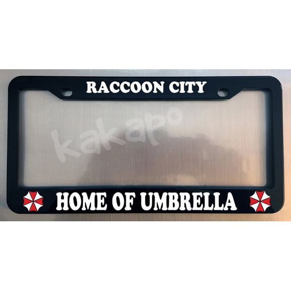 Holder for License Plate License Plate Holder for Raccoon City Home Of For Umbrella For Resident Evil Glossy Black License Plate Frame Holder for Car License Plate