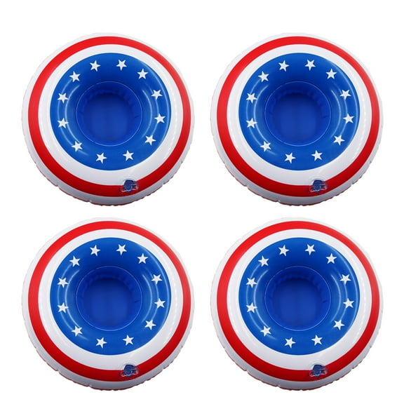 Holder Pool Floating Drink Float Cup Beverage American Flag Blow Up Coaster Inflation Placemats Coasters July