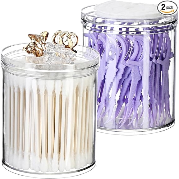 Holder Stackable Plastic Apothecary Jars with Storage Lids Clear Bathroom Accessories for Storage and Organization Bathroom Counter Organizer