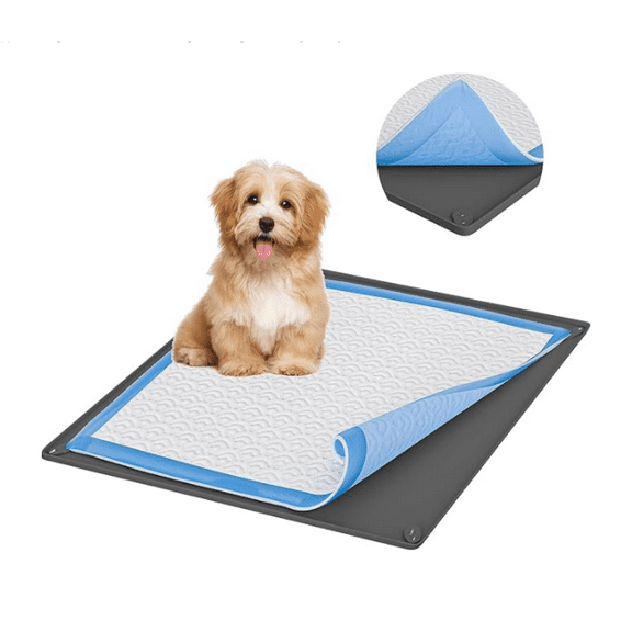Holder Tray 36 x 36 Inches, Puppy Pad Holder, Easy to Clean and Store Pee Pad Holder for Dogs, Silicon Training Pad Holder, No Spill Puppy Pad Holder (Grey)