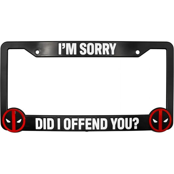 Holder for License Plate License Plate Holder for Deadpool "Did I Offend You?" 3D Raised License Plate Frame Mod-L07P-5