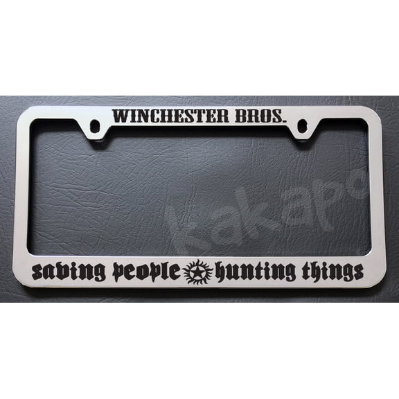 Holder for License Plate License Plate Holder for Winchester Bros Saving People Hunting Things For Supernatural Chrome Plate Frame
