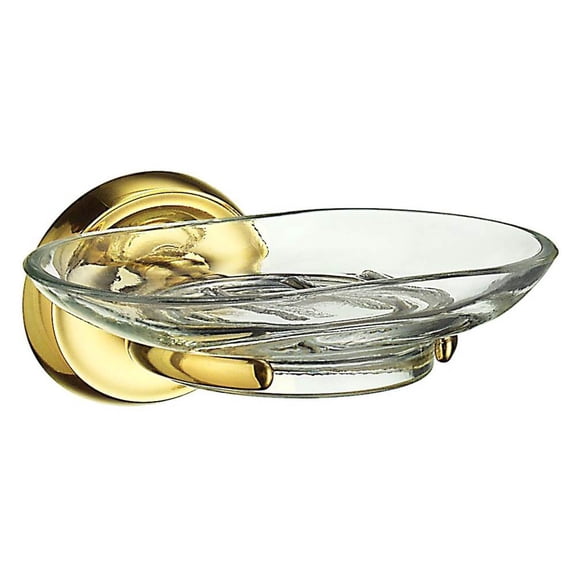 Holder with Soap Dish in Polished Brass Finish