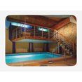 thumbnail image 1 of Holdiay Bath Mat, Swimming Pool Photography with Stairs Exotic Vacation Theme Tropical Summer Days, Plush Bathroom Decor Mat with Non Slip Backing, 29.5" X 17.5", Multicolor, by Ambesonne, 1 of 2