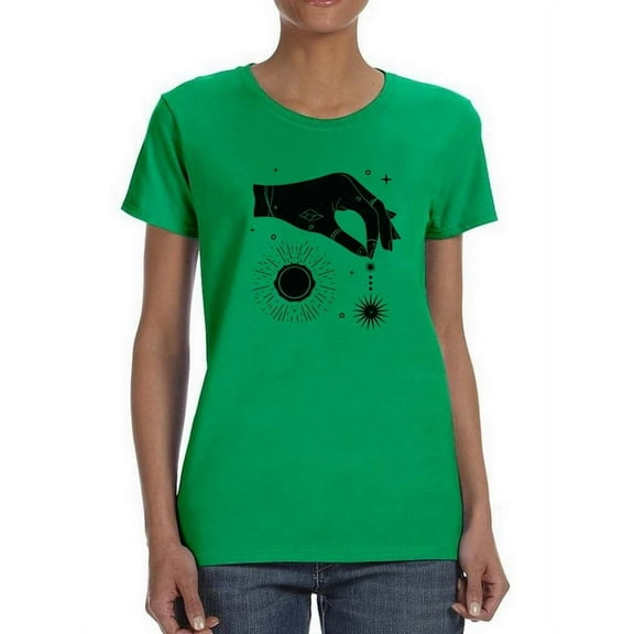 Holding A Magical Star Shaped T-Shirt Women -Image by Shutterstock, Female Medium