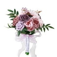 thumbnail image 1 of Holding Flowers Wedding Flower, Ongmies Artificial Rose Flower Bouquet – Faux Floral Wedding Decor with Greenery & Petals for Outdoor Bridal, 1 Wedding Bouquet, 1 of 7