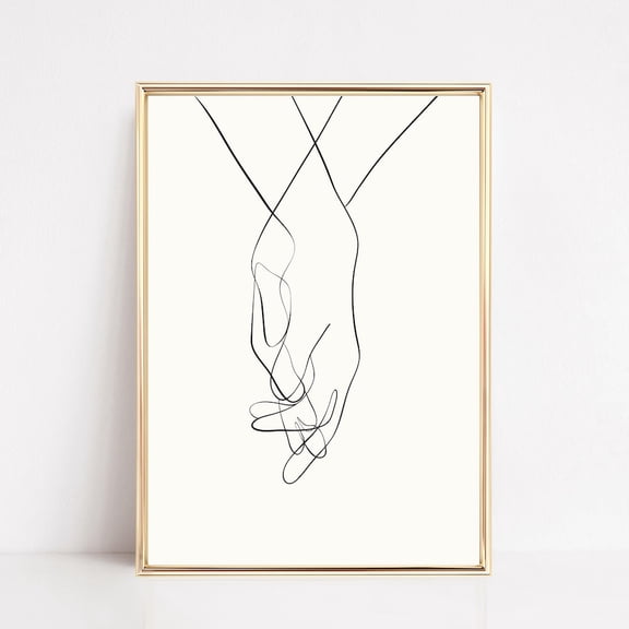 Holding Hands Line Art, Hands Line Drawing Print, Contemporary Art Print, One Line Drawing, Minimalist Print, Home Decor, Vintage Gift, Home Decor , Poster Print Only