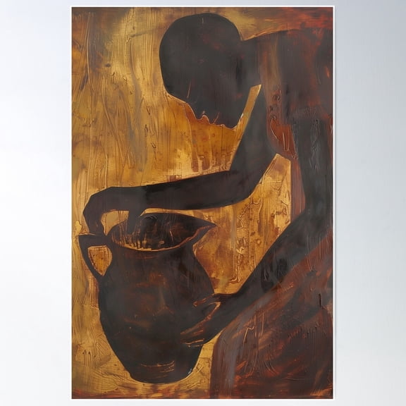 Holding Pottery Poster Wall Art, Modern Wall Decor For Living Room Bedroom, 8x12 UNFRAMED