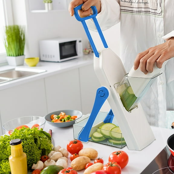Holdpea k Safe Mandoline Food Slicer with Detachable Blade, Vegetable Slicer for Kitchen(Blue)