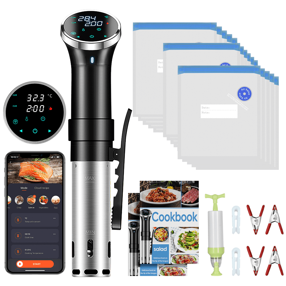 Holdpeak 1100W WIFI Sous Vide Cooker, Sous Vide Container 0.1 Precise