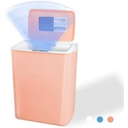 Holdpeak 3.7 gal /14L Touchless Trash Can,Automatic Garbage Can for Kitchen Bathroom Pink