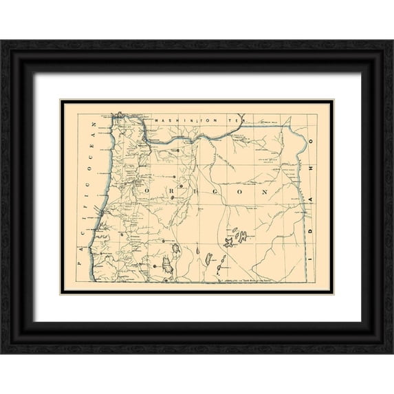 Holdredge 14x11 Black Ornate Wood Framed with Double Matting Museum Art Print Titled - Oregon - Holdredge 1866