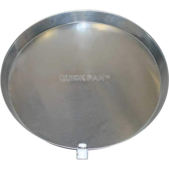 Holdrite QP-22 Aluminium Water Heater QuickPan with 1 Inch PVC Drain Fitting, 22 Inch Diameter CA1