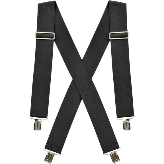 Holdu2019Em X-Back Menu2019s Suspenders, Adjustable and Stretchable Suspenders for Men, Durable Straight Clip-On Suspenders
