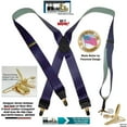 thumbnail image 1 of Holdup Brand Dark Blue with Red Dot Pattern X-back Suspenders Patented No-slip Clips, 1 of 4