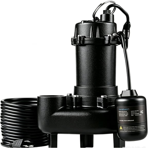 HoldwellS Sewage Grinder Pump 0.5HP, 4320 GPH, Effluent Cast Iron Sump Sewage Pump, 25 ft H