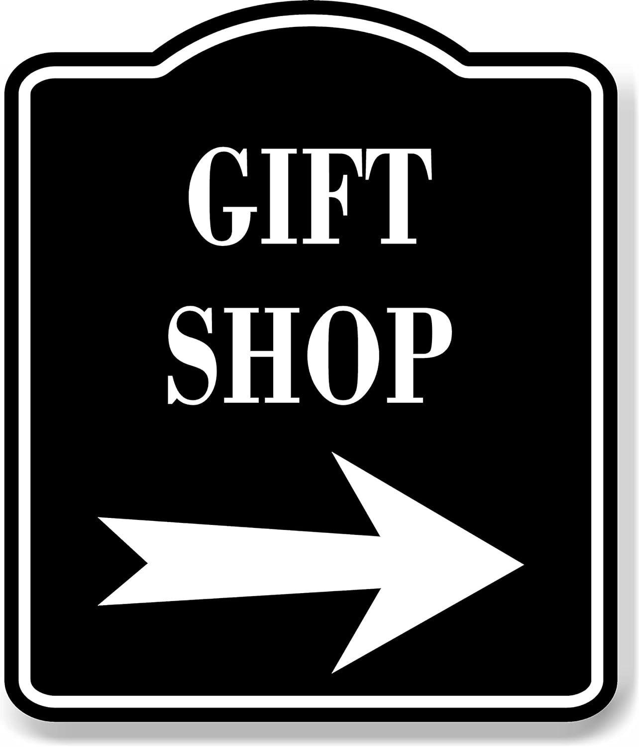 Hole 1 Tee Golf Course Right Arrow BLACK Aluminum Composite Sign, 15"x18"